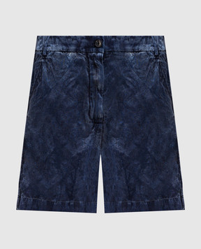 Masnada Blue shorts with woven pattern 8032