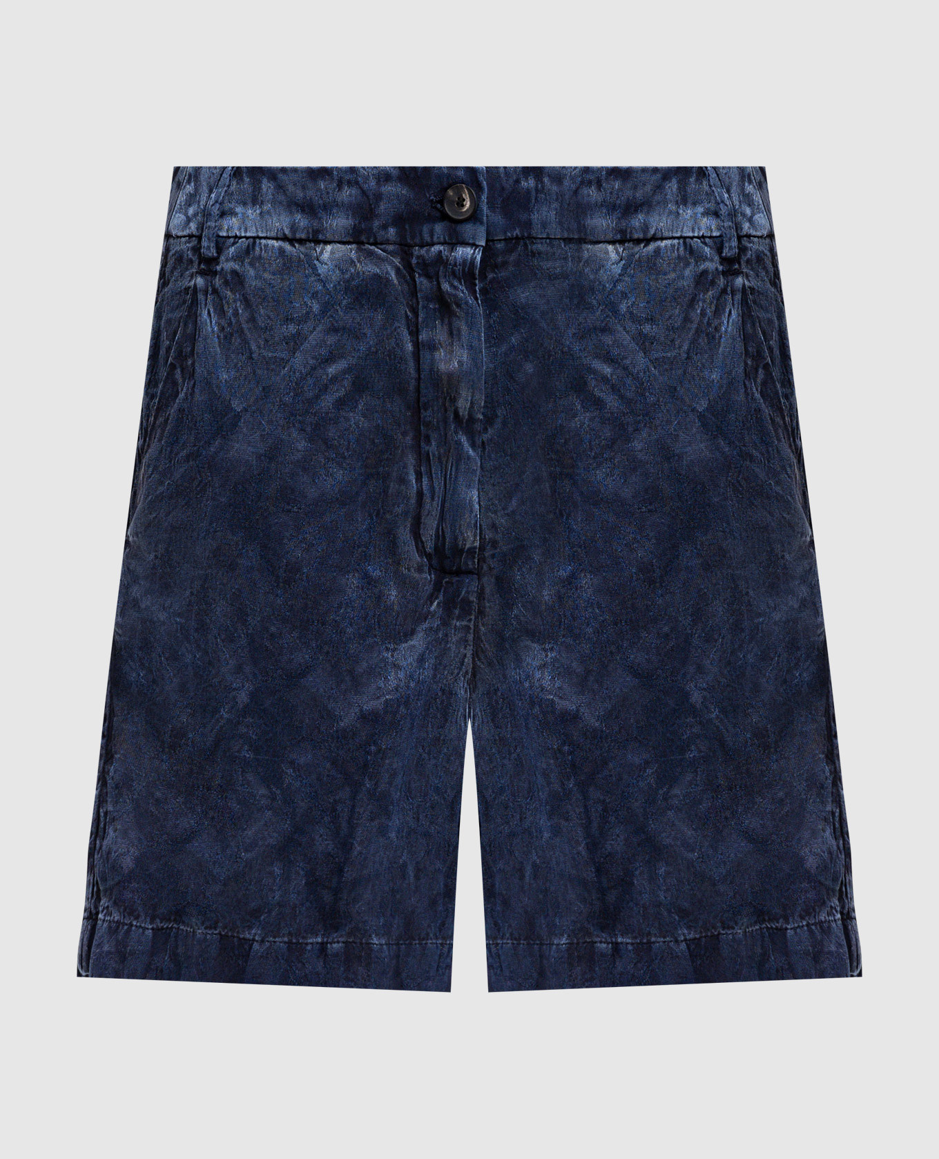 Blauwe shorts met geweven patroon