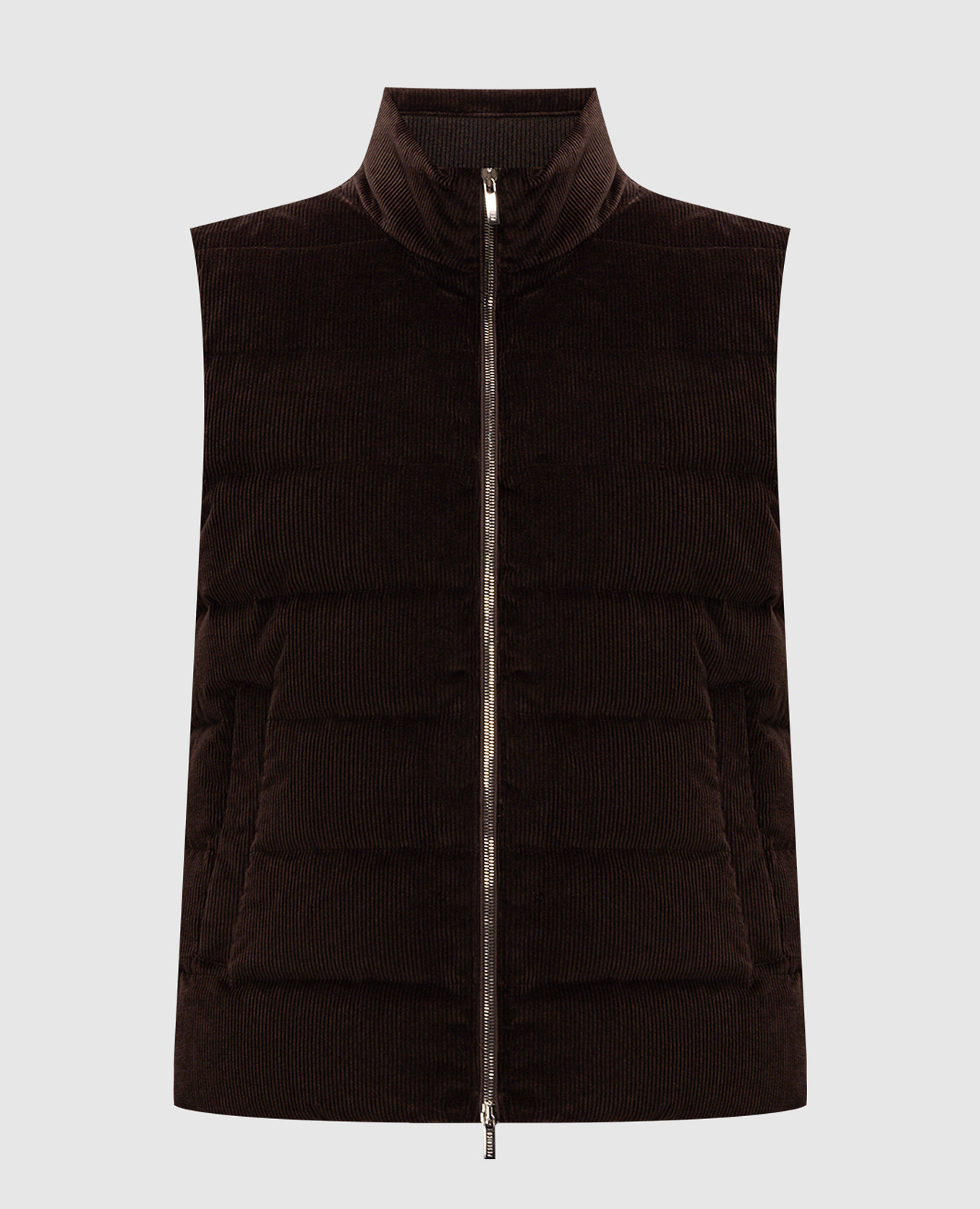 Brown corduroy down vest