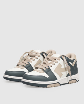 Off-White Out Of Office grey leather sneakers OF05726310