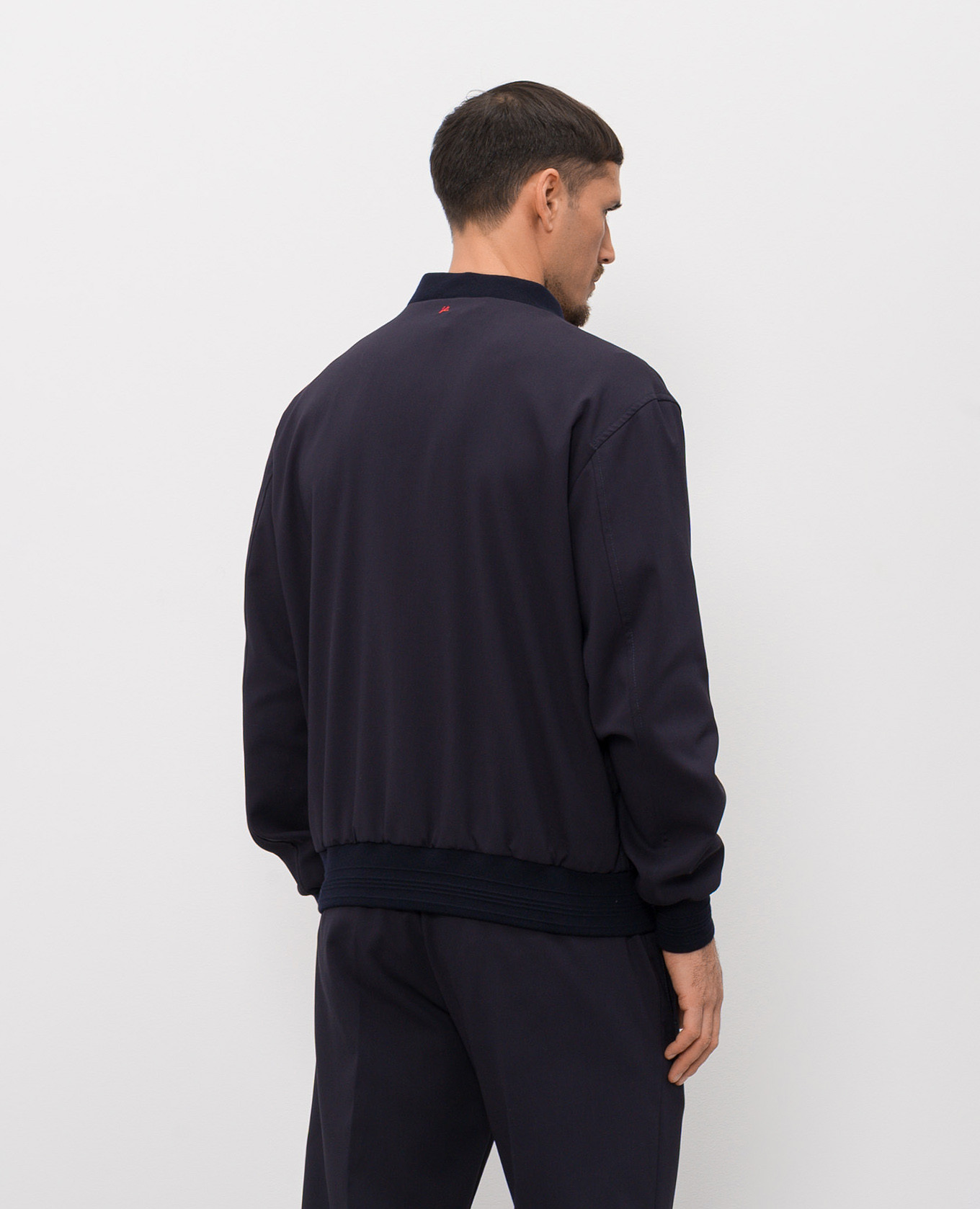 Blue bomber jacket with silk ISAIA 4