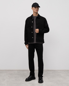 Stone Island Black jeans with logo patch K2S15J100005S00J5