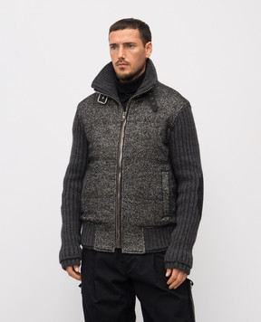 Dolce&Gabbana Gray jacket with patterned wool G9BVSTGJ846