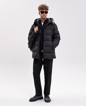 Moncler Black pants with logo patch L20912A00022599FN