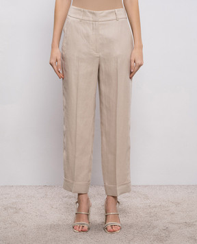 Peserico Beige linen pants A04210D02606
