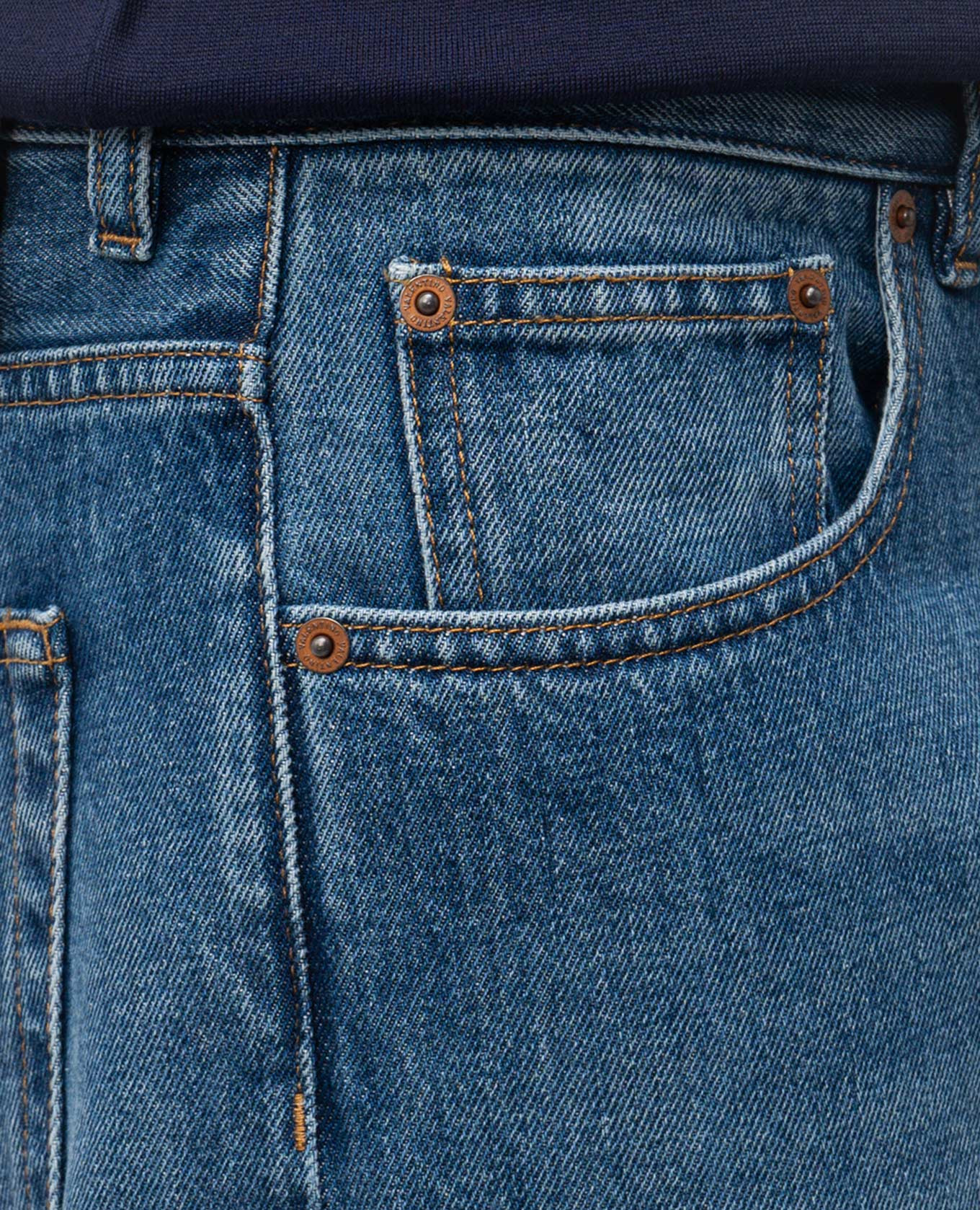 

Blue jeans with a worn effect Valentino