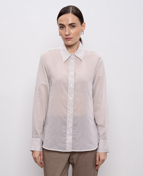 Peserico White striped silk shirt A06338D00679