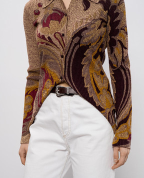 Etro Brown leather belt with perforation WP3B0057AE294