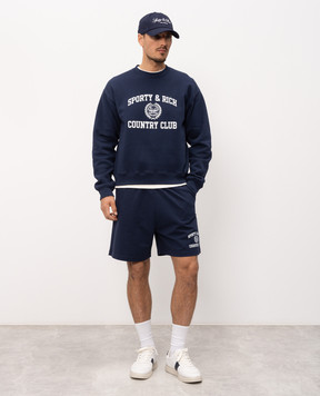 Sporty & Rich Blue shorts with logo print SH03976218BL106