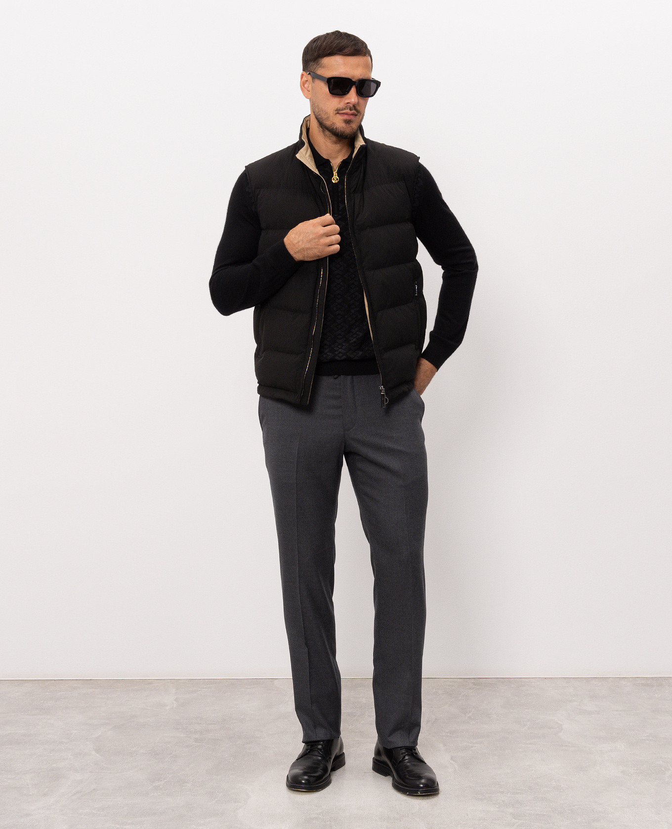 Black cashmere and silk polo shirt Stefano Ricci 2