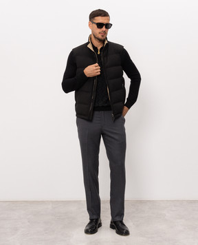 Stefano Ricci Black cashmere and silk polo shirt K808110P30F26375
