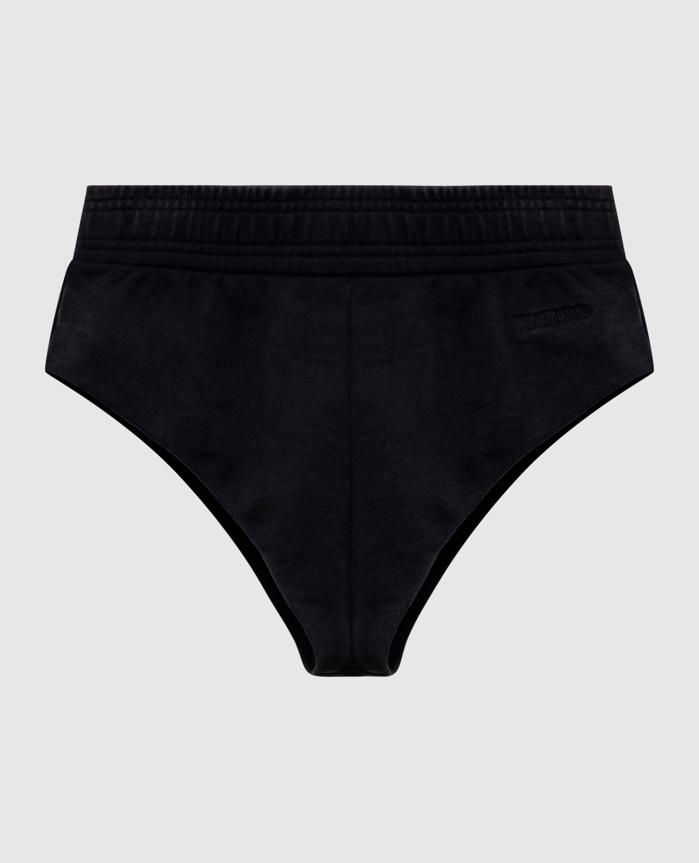 Short noir court avec logo brodé