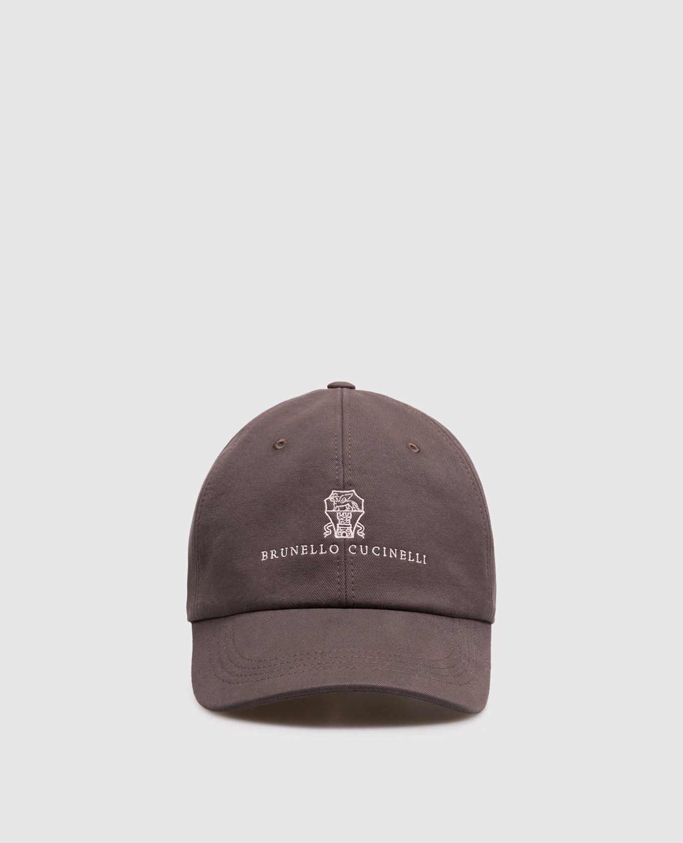 Brown cap with embroidery