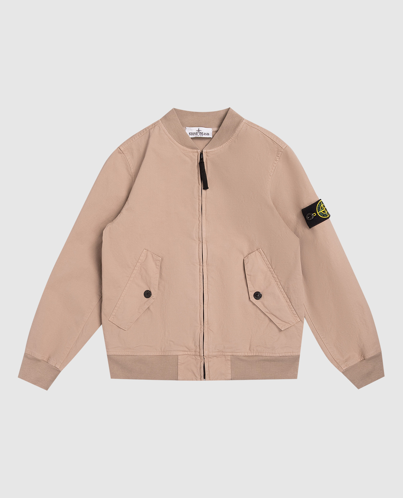 

Children's beige bomber jacket with logo Stone Island