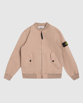 Stone Island Children's beige bomber jacket with logo L1S164100005S000114