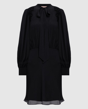 Twinset Black dress with ascot collar 262TT2460