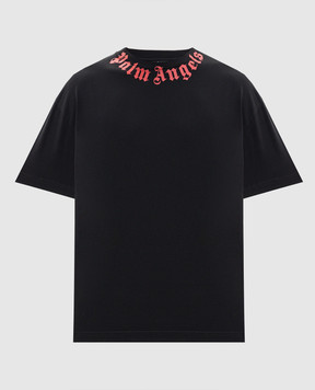 Palm Angels Black T-shirt with contrast logo PMAA109S26JER008