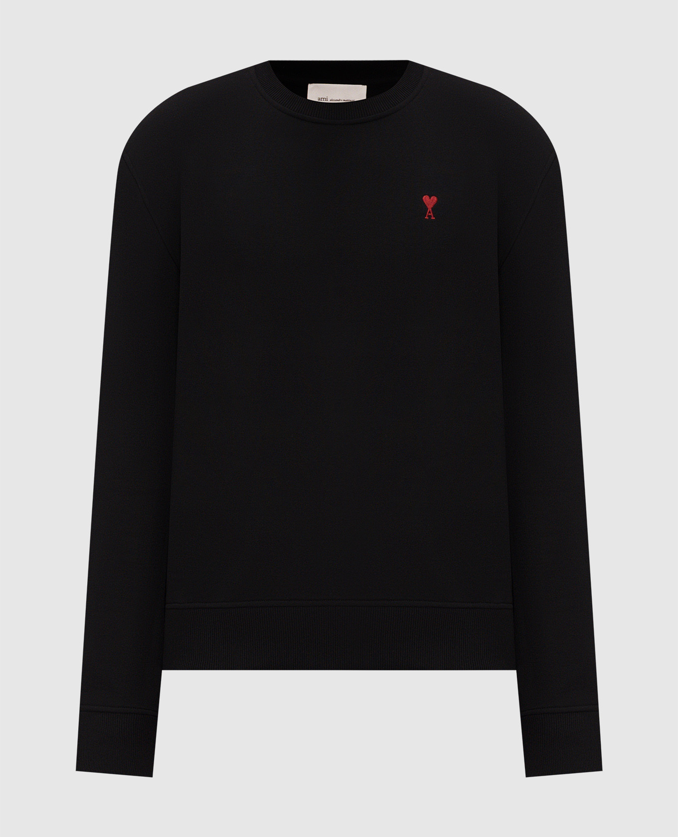 Black sweatshirt with embroidered emblem Ami Paris