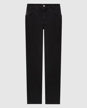 Stefano Ricci Black jeans with monogram logo MFT63B1021TR142K