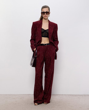 Dolce&Gabbana Burgundy striped pants FTDMITFBMFW