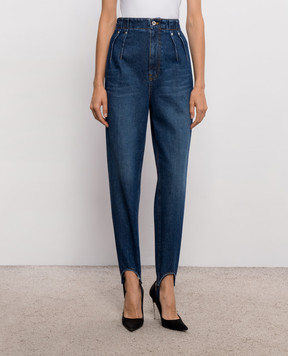 Thierry Mugler Blue jeans with straps 26F6PA05342037