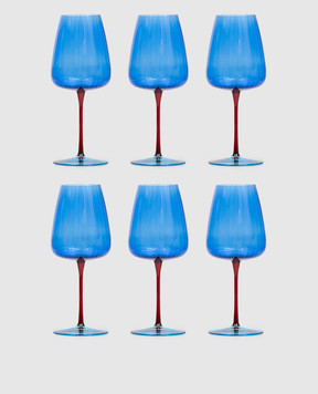 La Reine Set of blue glasses Joy 6 pcs JOY55CL