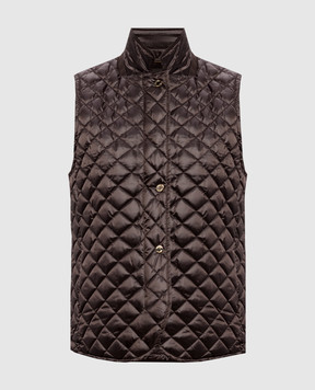 MooRER Brown quilted down vest LIMA LIMAHC