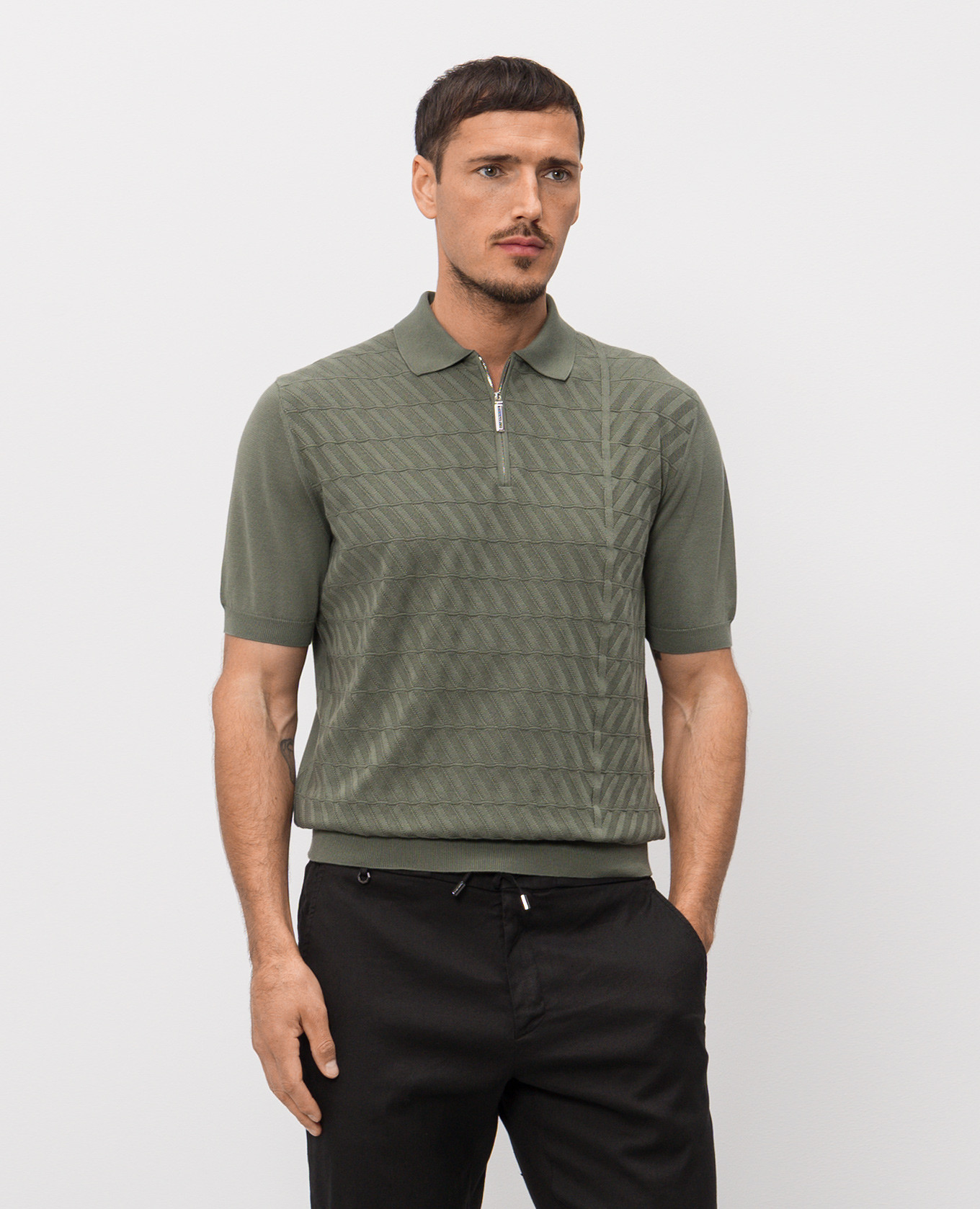 

Green polo with pattern Stefano Ricci