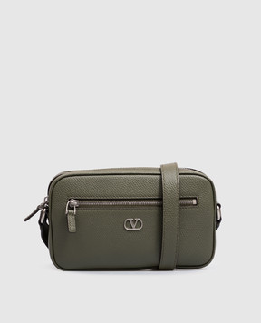 Valentino VLogo Khaki Leather Crossbody Bag 9Y2P0AW7UAG