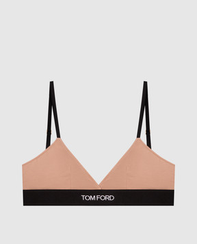 Tom Ford Beige bralette with logo BRJ009JEX011