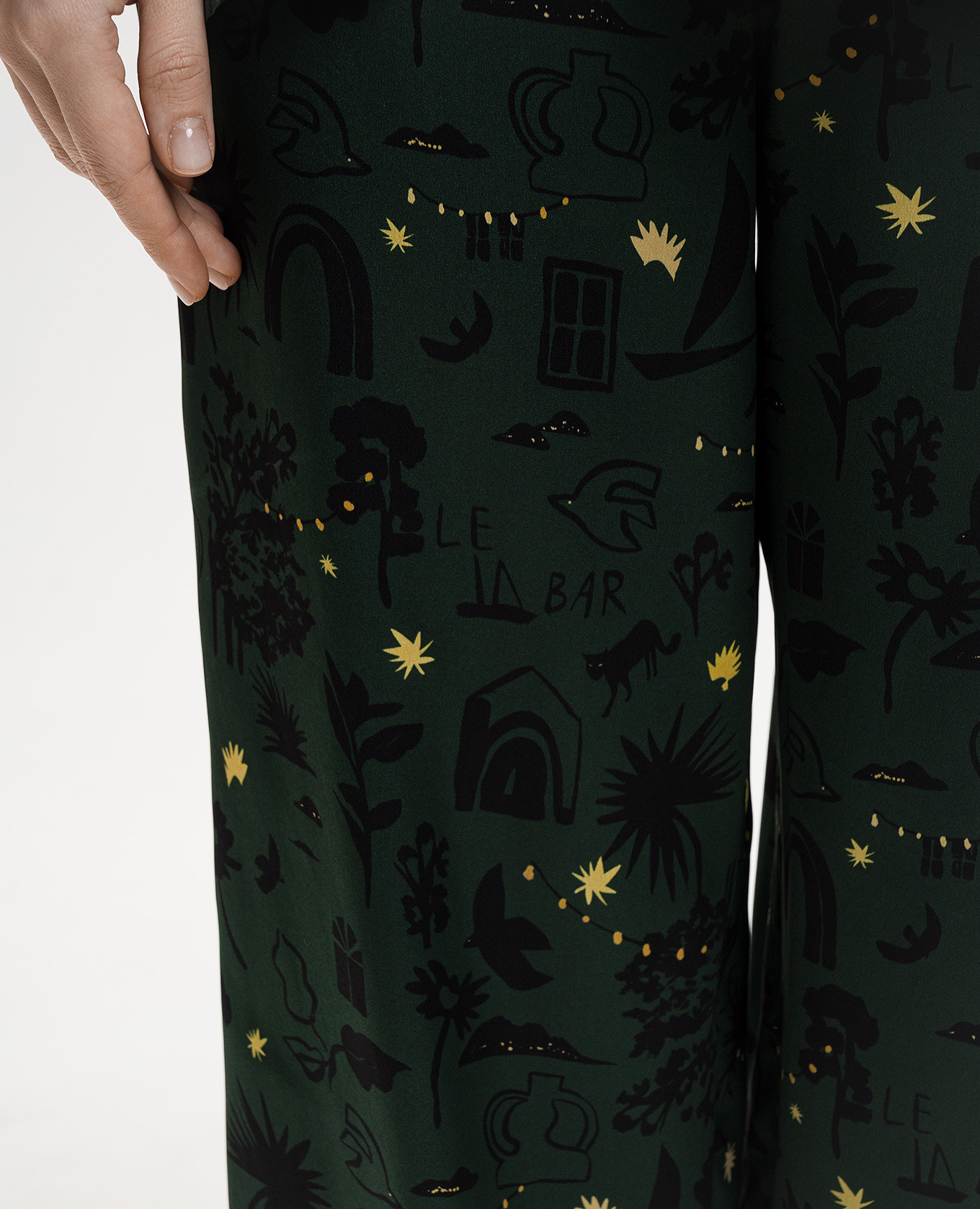 London Green Silk Pajama Pants Asceno 5