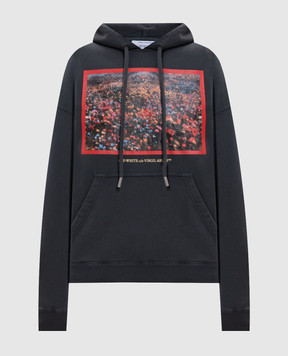 Off-White Flowers Field gray hoodie 2FE00447T