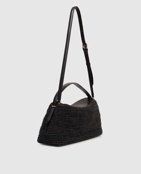 Toteme Black leather woven bag 252WAL961LE0134