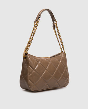 Twinset Liliane brown glossy leather bag 262TD8151