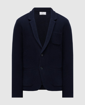 Pini Parma Blue wool and cashmere cardigan JAMAGLBL