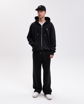 Ami Paris Black sports jacket with embroidered emblem HSW765730