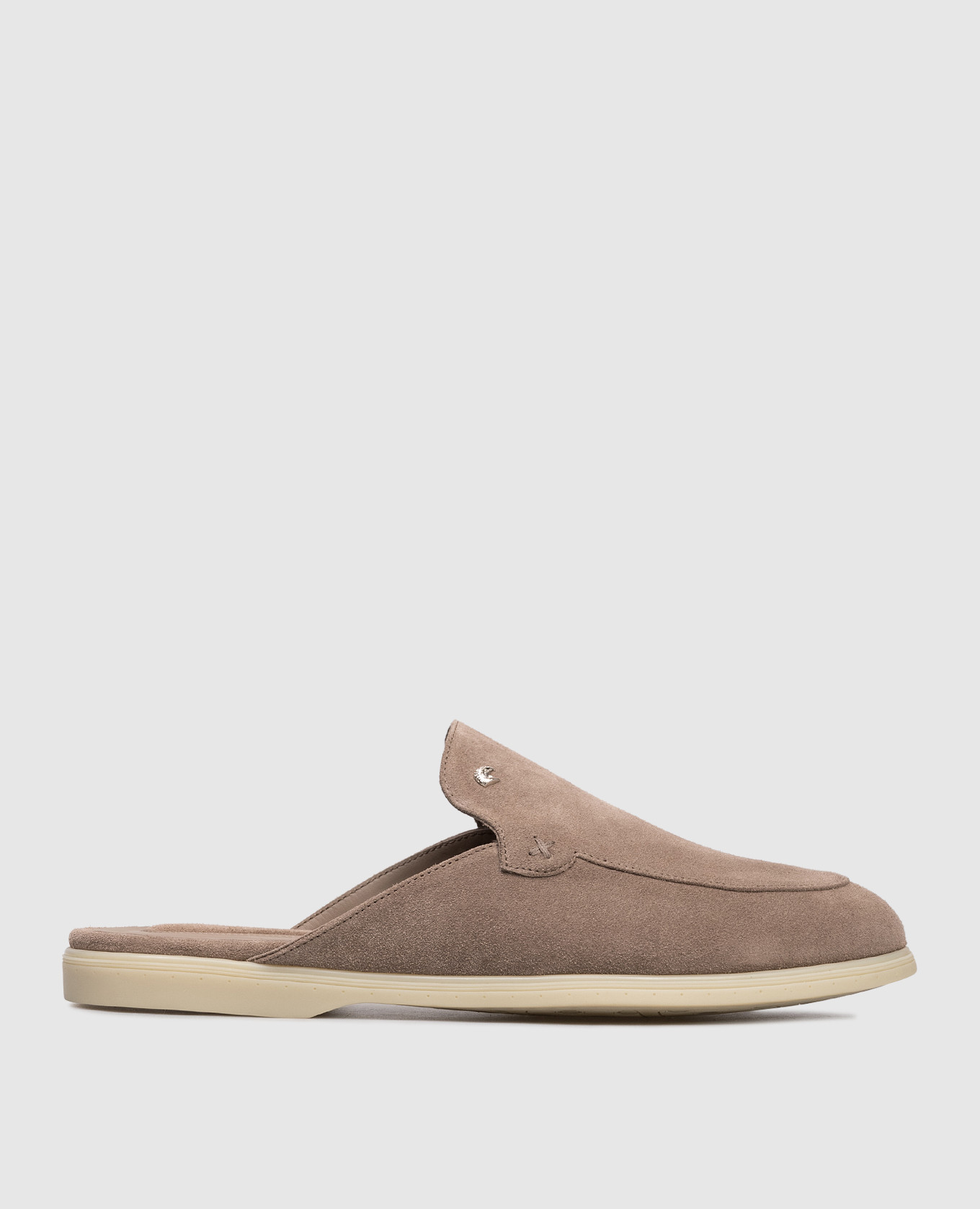 

Brown suede mules with emblem Stefano Ricci