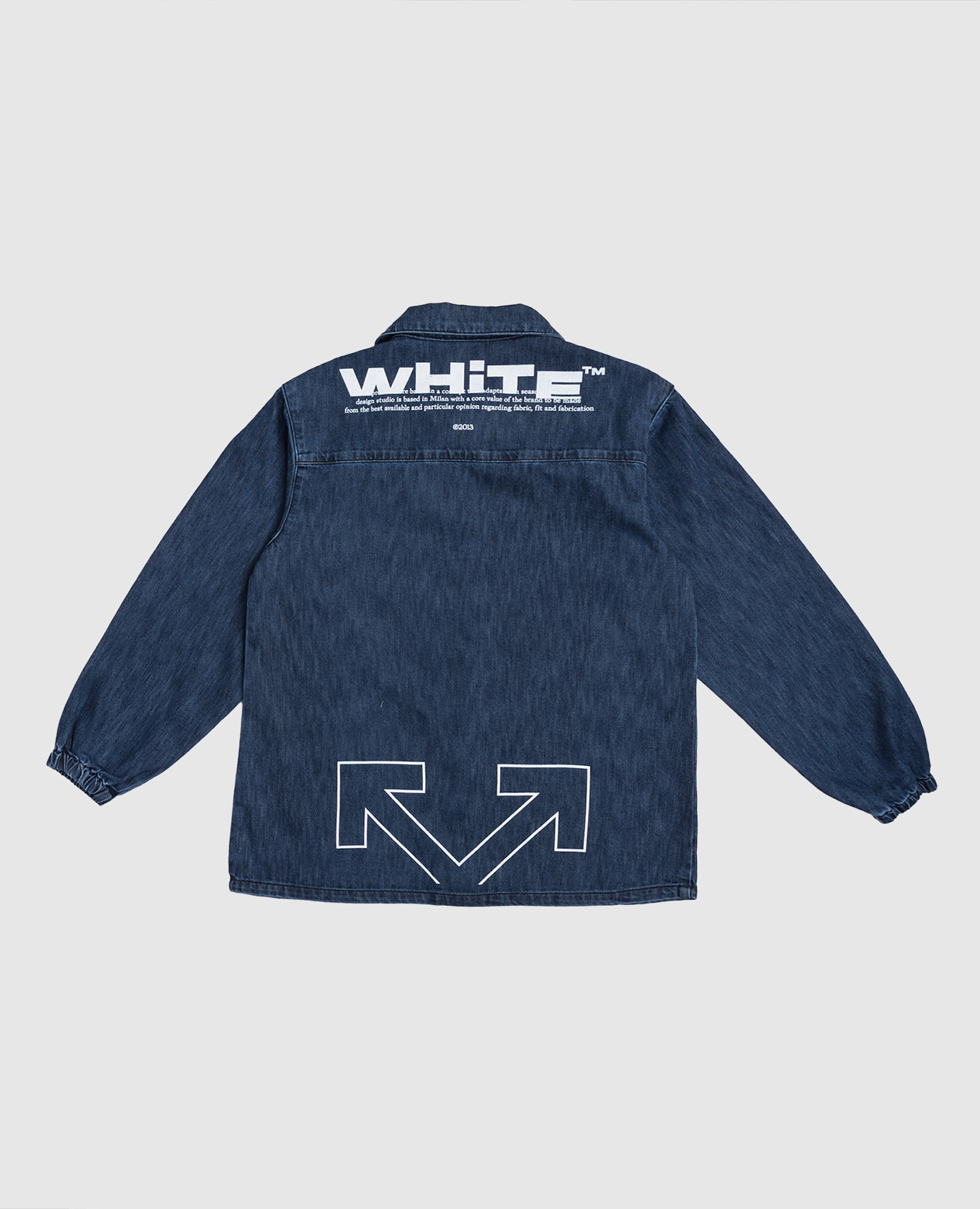 

Children's blue denim shirt with logo print Off-White, Navy blue