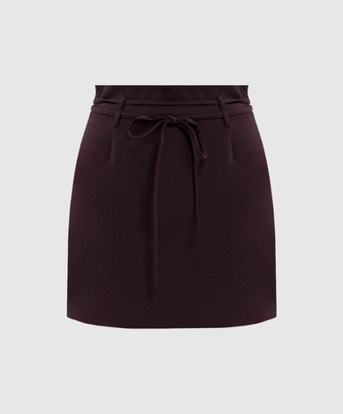 Burgundy mini skirt