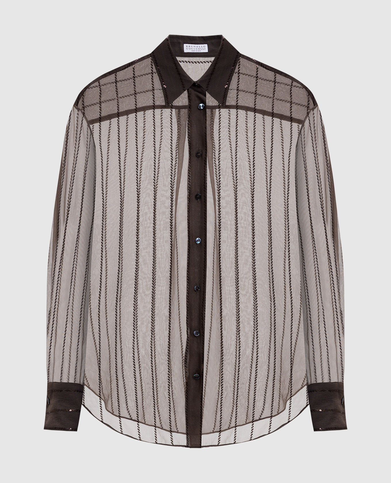 

Brown silk blouse with sequins Brunello Cucinelli
