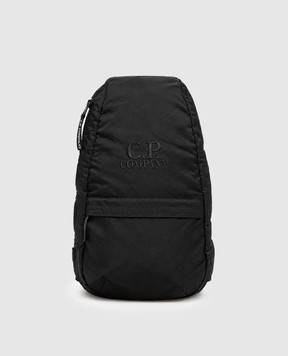 C.P. Company Children's black sling bag with logo embroidery CUX00XL3C06