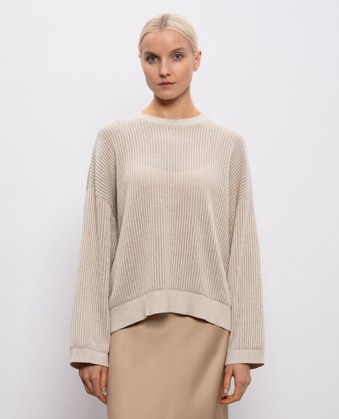 Beige jumper with lurex Brunello Cucinelli 3