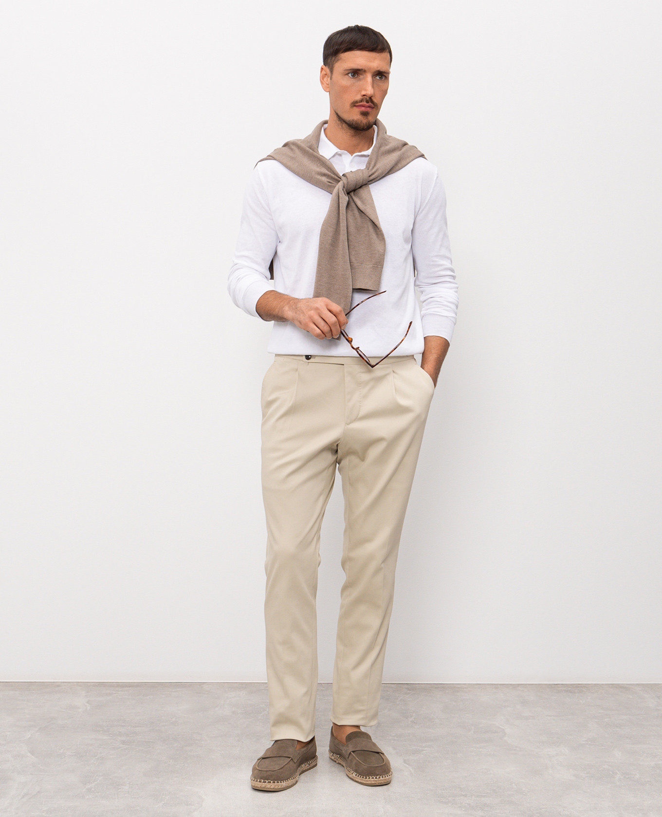 

White cotton polo shirt Pini Parma