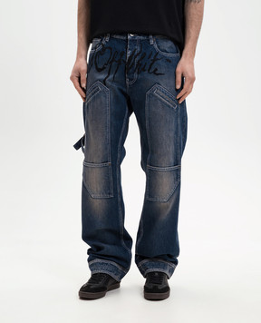 Off-White Blue distressed cargo jeans 44XYA196S26D002
