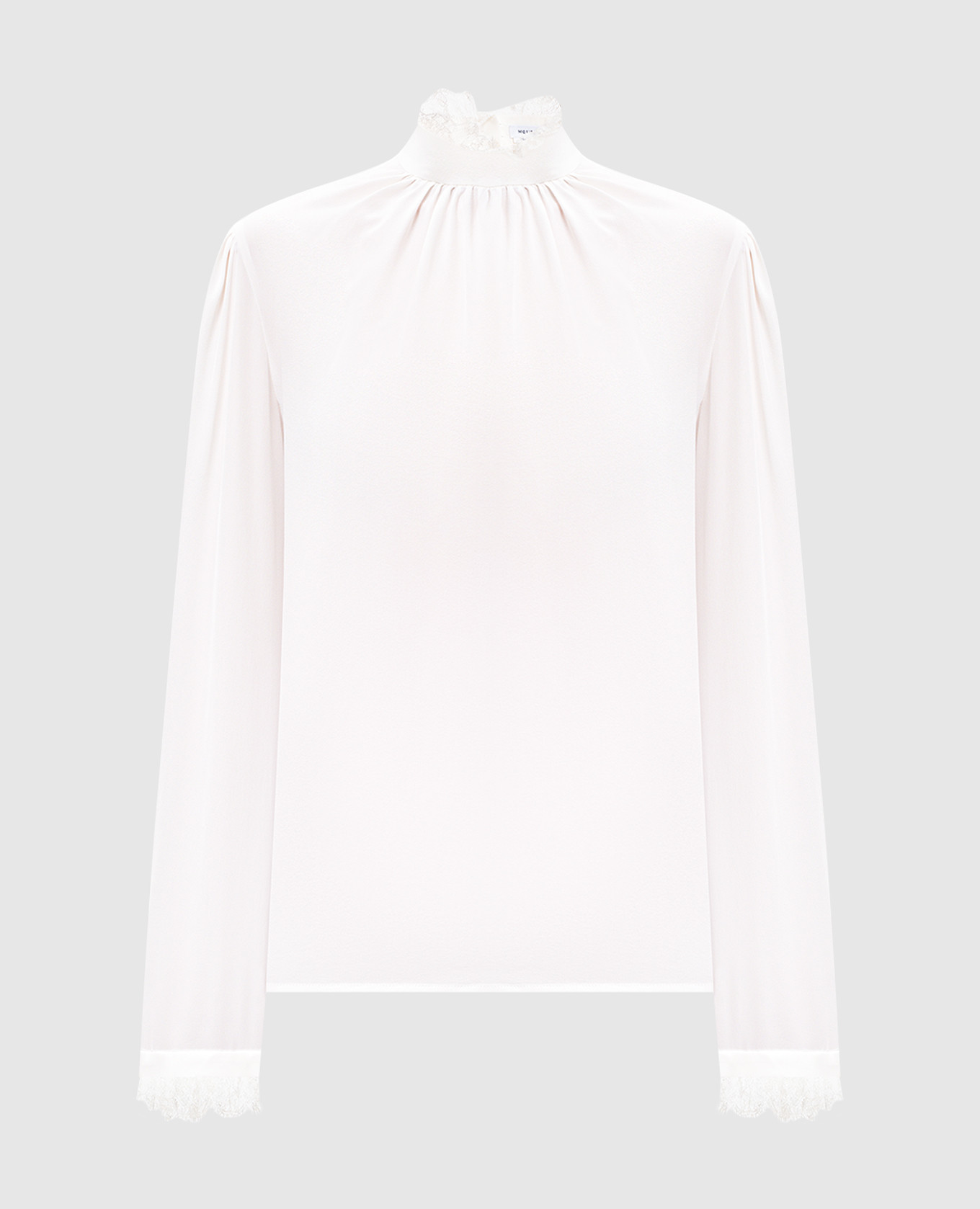 

White silk blouse with lace Alexander McQueen