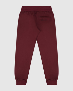 Dolce&Gabbana Children's burgundy joggers with logo embroidery L4JPWIG7QK0814
