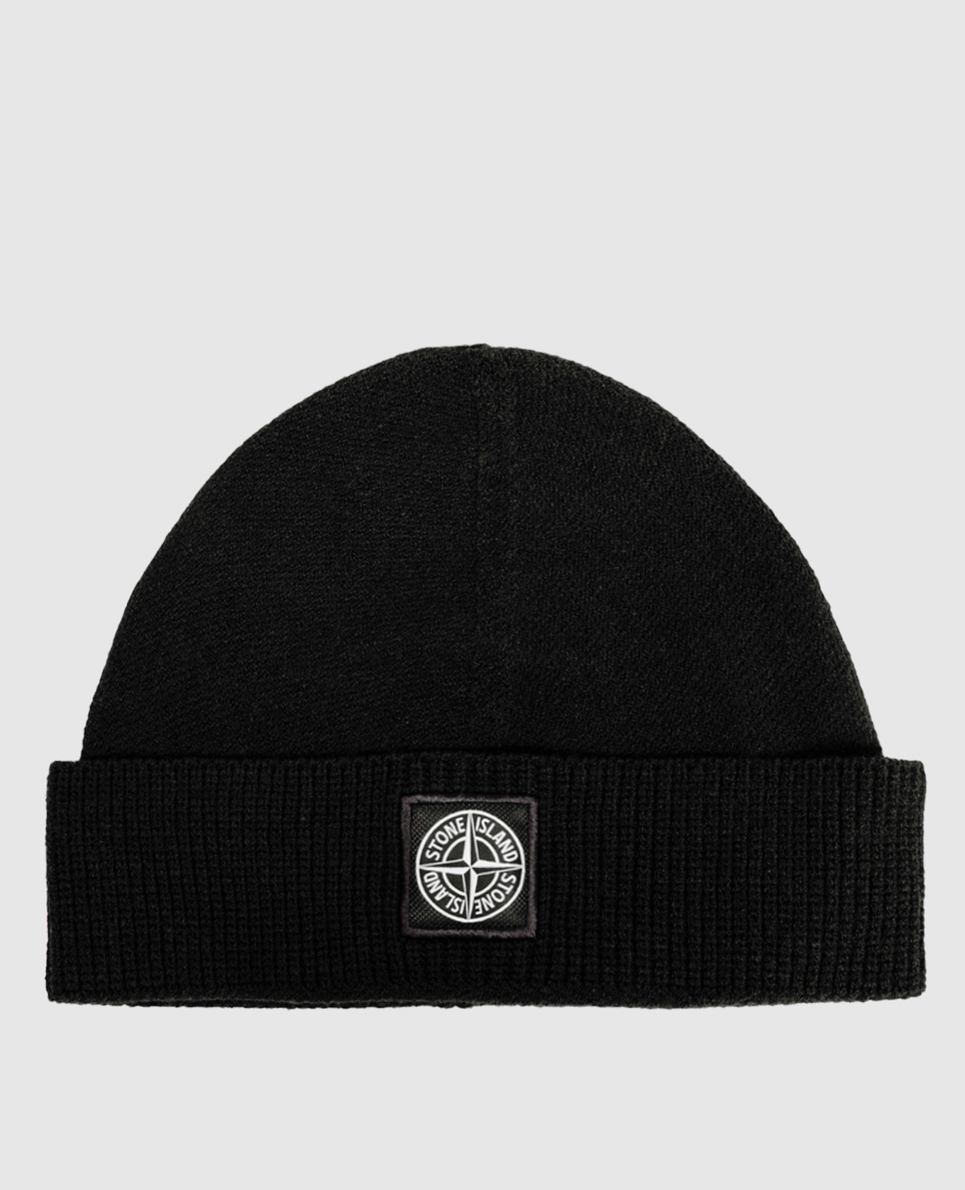 Black beanie hat with wool