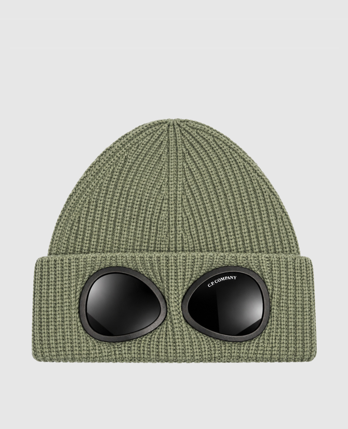 Children's green wool hat with glasses