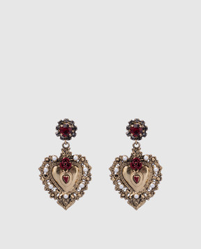 CelesteG Gold earrings with heart-shaped pendants 1593