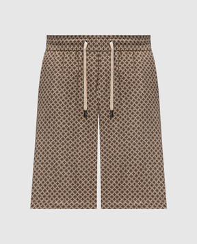 Peserico Brown shorts with logo print R5423508191